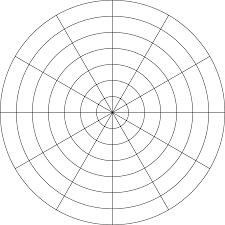 Polar Grid In Degrees With Radius 7 Graph Paper Clock