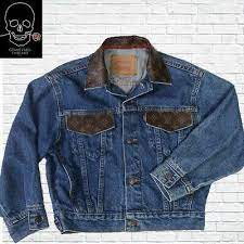 Custom Made Louis Vuitton Denim Jacket Size S Authentic Lv Handbag Material Denim Jacket Women Long Sleeve Denim Jacket Denim Jacket
