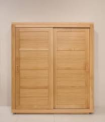 Armoire bois massif porte coulissante. Petite Armoire 2 Portes Coulissantes Julien Realisee En Chene De Ligne Contemporaine Hauteur 160 Cm