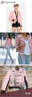 Zara Pink Faux Leather Moto Jacket Faux Leather Moto Jacket Zara Leather Jacket Pink Leather Jacket
