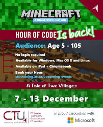 Code may refer to any of the following: Hour Of Code Minecraft Education Ctu Auckland Park Facebook