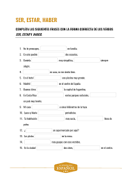 Ser Estar Haber La Pagina Del Espanol Learning Spanish Spanish Worksheets How To Speak Spanish