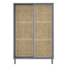 Elegant home fashions glancy linen tower freestanding cabinet tall narrow bathroom kitchen living room storage with 2 shutter doors 5 tier shelves, white 4.3 out of 5 stars 1,849 $100.99 $ 100. Armoire With Cane Webbing Doors Hkliving Design Adult