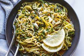 While pasta cooks, heat olive oil in large skillet over medium heat. Lemon Garlic Butter Zucchini Noodles Recipe Eatwell101