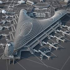 3d Airport In 2020 Airport 3d Model Model