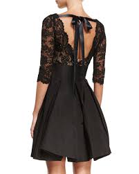 Oscar De La Renta 3 4 Sleeve Lace Bubble Skirt Cocktail Dress Dresses Bubble Skirt Scalloped Dress