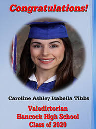 Hancock High School announces Caroline Tibbs as Valedictorian and Annie  Ladner as Salutatorian