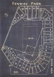 Vintage Boston Red Sox Fenway Park Blueprint On Canvas