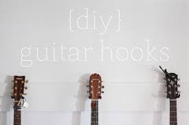 .to hang my guitars up on the wall, but drilling wall mounts into the drywall is not possible and i have no idea where the studs are (or if they in a good placement to i just put up three. Diy Guitar Hooks Rice Designs