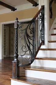 Steel Wood Railing Iron Staircase Iron Stair Railing Wrought Iron Stair Railing