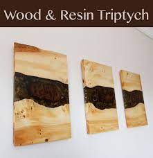 Wood Resin Triptych Wood Resin Diy Resin Wall Diy Resin Wall Art