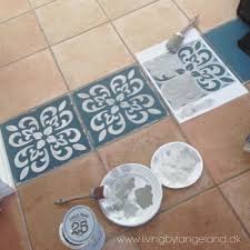 Maybe you would like to learn more about one of these? Chalk Paint Decorative Paint Used To Enhance Tile Floors Project By Denmark Annie Sloan Chalk Paint Aubusson Blue Painting Tile Floors Stenciled Tile Floor