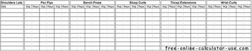 Printable Workout Log Sheet Maker To Organize And Track Workouts