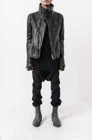 Object Dyed Gloved High Neck Kangaroo Leather Jacket Re Porter Leather Jacket Carol Christian Poell Mens Luxury Fashion