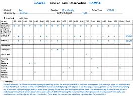 special education time on task observation chart astute hoot