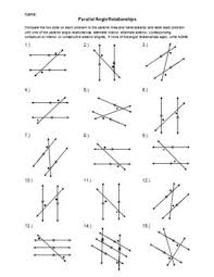 This Worksheet Is Used To Help Students Understand The Difference Between The 5 Different Pa Angle Relationships Angles Worksheet Angle Relationships Worksheet
