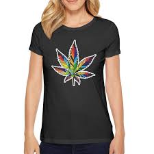 Amazon Com Short Sleeve Womens Three Color Cannabis Leaf