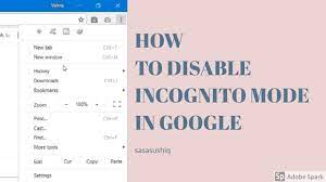 Then tap clear history, clear cache, clear all cookie data and other options. How To Disable Incognito Mode Window In Google Chrome 2020 Youtube