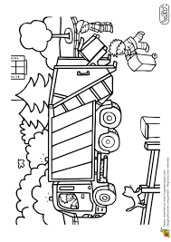 coloriage camion et chantier poubelle dessin imprimer la page de hibou gratuitement