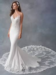 Kenneth Winston Style 1797 Mermaid V Neck Dropped Waist Cathedral Train M Kenneth Winston Wedding Dresses Satin Mermaid Wedding Dress Wedding Dresses