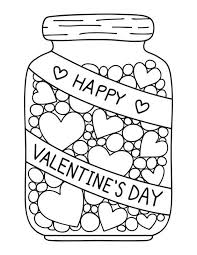 Click on the free valentine colour page you would like to print, if you print them all you can make. Candy Jar Coloring Page Valentine S Day Valentine Coloring Pages Valentines Printables Free Valentine Coloring