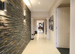 Add Dimension With Stacked Stone Ledger Stone Cladding Stone Feature Wall Hallway Walls