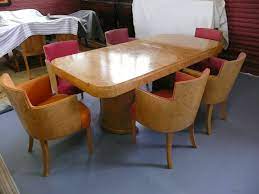 Midcentury italian dining room set with table and bar cabinet, 1940. Hille Art Deco Dining Table And Chairs C 1930s Antiques Atlas