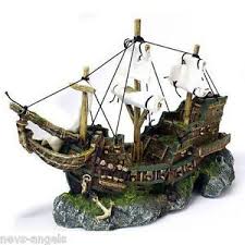 Galleon Shipwreck With Sails Fish Tank Cave Decoration Aquarium Ornament 13 Aquarium Ornaments Fish Tank Fish Tank Decorations