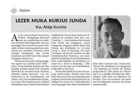 Mungkin sudah sering kita lihat yang satu ini tapi banyak dari kita belum mengetahuinya itu tulisan jenis apa, artikel adalah tulisan. Kliping Lezer Muka Kursus Sunda Akubuku