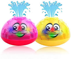 Amazon Com Aolige Baby Light Up Bath Squirt Toys For Toddlers And Kids Bath Tub Sprinkler Toy Pack Of 2 Rose Red And Yellow Toys Games