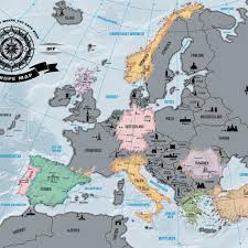 In europa leben heute rund 743,1 millionen menschen in über 60 ländern. Europakarte Zum Rubbeln Scrape Off Europe Map Real De