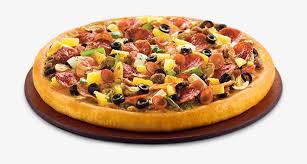 Ham, pepperoni, italian sausage, beef, onions, mushrooms, green peppers, black olives, pork. Super Supreme Pizza Hut