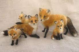Reserved For Marcella Needle Felted Fox Family Felt Animals Felt Fox Needle Felted Fox