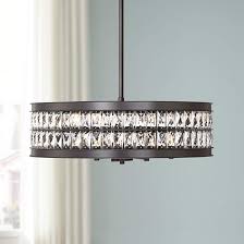 Jaylen 23 1 2 W Oil Rubbed Bronze And Crystal Pendant Light 39h50 Lamps Plus Crystal Pendant Lighting Pendant Light Steel Pendant Light