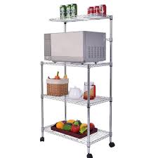 Zimtown 4 Layer Adjustable Kitchen Bakers Rack Shelf Microwave Oven Stand Storage Cart Walmart Com In 2020 Kitchen Storage Rack Kitchen Storage Bakers Rack