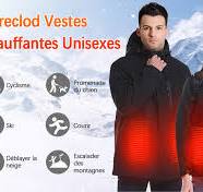 VESTE CHAUFFANTE HOMME FEMME - 3 Zones Chauffantes, 3 Niveaux Température,  Imperméable, Taille L Noir