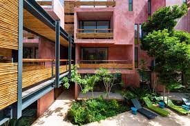 Hotel boutique in yucatan merida,mexico. Pink Tulum Residences Surround Central Courtyard And Pool