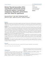 Herzlich willkommen im hochverfügbaren hostingnetzwerk von world4you! Pdf British Thyroid Association Bta 2014 Classification Ultrasound U Scoring Of Thyroid Nodules In Predicting Malignancy Diagnostic Performance And Inter Observer Agreement