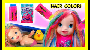 How often should babies be given a bath? Crayola Hair Color Baby Alive Gets Beautiful Hair Color Takes Fun Bath With Mr Bubble Magic Bath Youtube