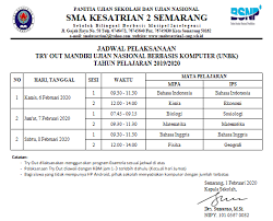 Check spelling or type a new query. Jadwal Try Out Unbk Sma Kesatrian 2 Semarang