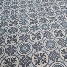 Sol Pvc Carreaux Ciment Bleu Gris Visaro 200cm Kalico
