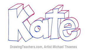 How To Draw 3d Letters Kate 3d Drawings Name Art Projects 3d Letters