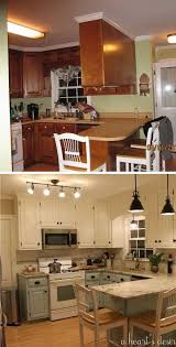 Before And After 80s Kitchen Transformation Love The Two Tone Cabinets In Blue And Cream The Kitchen And Bath Remodeling Kitchen Transformation Kitchen Redo