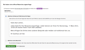 Wie schreibt man eine email auf deutsch? Reservierungen Automatisch Ablehnen Online Reservierung