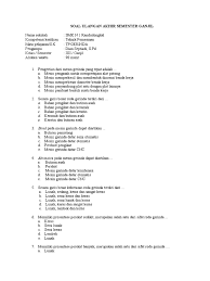 Soal bahasa inggris pts kelas 12 semester genap. Contoh Soal Pilihan Ganda Mesin Gerinda Datar Masnurul