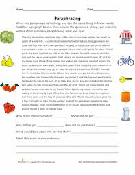 Paraphrasing Practice Reading Comprehension Skills Writing School Paraphrasing Lesson