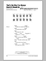 When you want it the most there's no easy way out when you're ready to go and your heart's left in doubt don't give up on your faith love comes to those who believe. That S The Way I Ve Always Heard It Should Be By Carly Simon Guitar Chords Lyrics Guitar Instructor