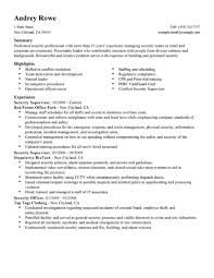 security supervisor resume examples