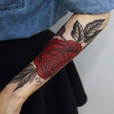 Forearm Red Rose Tattoo Kirmizi Gul Kol Dovmesi Tattoo Kol Dovmesi Dovme