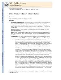 British american tobacco is one of the world's most international businesses and many of its group companies have their own websites. Pdf British American Tobacco S Failure In Turkey